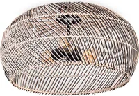 Chadid Deckenlampe aus Metall/Bambus in Schwarz/Natur