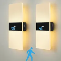 2er Akku Wandleuchte innen  LED Wandlampe,mit Bewegungsmelder, USB Aufladbar Ohne Stromanschluss Kabellose Wandleuchte 4000mAh Batterie