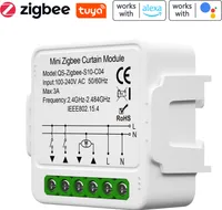 Tuya Zigbee Smart Curtain Switch-Modul Intelligentes Haushaltsgeraet Vorhang Jalousie Rolllaeden App-Steuerung Timerfunktion und Gruppenfreigabe Kompatibel mit Alexa Google Home Sprachsteuerung Muss mit Gateways verwendet werden