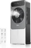 Ventilátor Wiltec Misting Fan 37 W s jemnou mlhou, mobilní ochlazovač vzduchu, klimatizace s vodním chlazením 1,5 l, ochlazovač vzduchu s dálkovým ovládáním