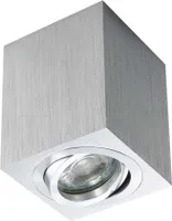 Heitronic Aufbaustrahler ADL8001 Aluminium gebürstet eckig schwenkbar GU10 LED max. 12W