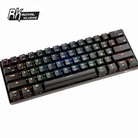 Royal Kludge RK61 Bluetooth & Verkabelt Dual Mode 60% RGB Mechanische Spieletastatur Gaming Tastatur Englisches Layout Farbe: Schwarz Switch: Brauner Schalter
