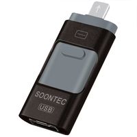 SOONTEC 128 GB 3.0 USB-Stick Memory Stick 3 in 1 MICRO USB/PC/Lightning Schwarz
