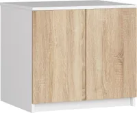 Schrankaufsatz für Kleiderschrank AKORD S60 Weiß Sonoma-Eiche B60 x H55 x T51 cm