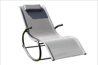 CHILLROI® Schaukelgartenstuhl grau Gartenliege Liegestuhl Sonnenliege