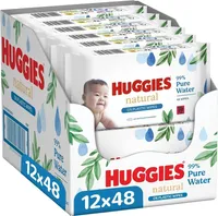 Huggies Natural Pure Water Feuchttücher Tücher Baby Wipes 12 x 48 Stk