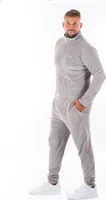 Pánsky plyšový overal dlhý šedý 348/L