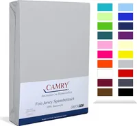 Carmy Topper Spannbettlaken Jersey 140x200 - 160x200 cm Silber 100% Baumwolle