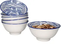 sada 6 misek Rabisco 500ml Modrobílá miska na müsli salát a dezert