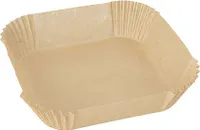 100x Backpapierzuschnitte für Heißluftfritteusen Mikrowelle Backofen 16 x 16 x 4,5cm braun