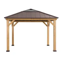 Sunjoy Zedernholz Gazebo / Pavillon 3x3 PIRIN - 336cm x 336cm, braun