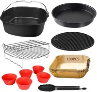 Heißluftfritteuse Zubehör 11-teiliges Set, BPA-frei Quadrat Airfryer Zubehör XXL Kompatibel für Philips Airfryer XXL 7,2L, 8,3L, COSORI 5,5L