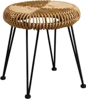 Hocker aus ungefärbtem Rattan