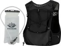 Trinkweste Pack Atmungsaktiver Trinkrucksack Laufrucksack mit großer Kapazität mit 2L Wasserbeutel Schwarz