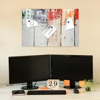 Navaris Magnettafel Magnetpinnwand Memoboard zum Beschriften - 60x40 cm Notiztafel div. Designs - Tafel abwaschbar mit Halterung Magneten Stift