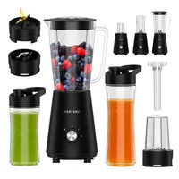 VERTENZ Titan 30 | Stojanový mixér Smoothie Blender | 800 W | Nádoba 1000 ml | Láhev na pití To-Go 400 ml a 600 ml s chladicí baterií | Mlýnek na kávu | Černý