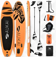 Aukai® Stand Up Paddle Board 320cm "Ocean" 2v1 s kajak sedadlom SUP Surfboard nafukovací + pádlo Surfboard Paddleboard - oranžová