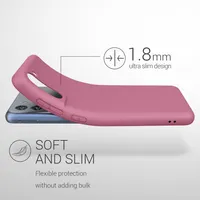kwmobile Hülle kompatibel mit Samsung Galaxy S21 FE Hülle - weiches TPU Silikon Case - Cover geeignet für kabelloses Laden - Dark Rose
