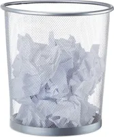 relaxdays Papierkorb rund Drahtgeflecht