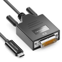 deleyCON 1m USB-C auf DVI Kabel - USB C Stecker auf DVI Stecker - für PC Computer Laptop TV Monitor Beamer