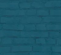 A.S. Création Steintapete Elements Tapete in Backstein Optik Vliestapete blau schwarz grün 10,05 m x 0,53 m