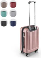 Easy Move ABS Hartschalenkoffer - Trolley Koffer mit 360° Rädern, Zahlen-Schloss - Reisekoffer, Hartschalenkoffer, Luggage (Rose Gold, 54cm)