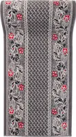 Teppichläufer Läufer Modern Floral Muster, 7192b-darkgray, Grau, 80 x 600 cm