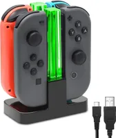 Ladestation für Nintendo Switch 4 in 1 Joy-Con Joy-Con Controller Controller-Ladestation Joy-Con Ladegerät Typ-C Kabel, mit LED-Anzeige Intelligenter