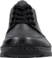 Rieker Herren Halbschuh Schnürschuh Stretcheinsatz Leder 05315, Größe:45 EU, Farbe:Schwarz