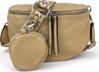 Umhängetasche Bauchtasche Handtasche Cross Body Bag 30cm Damentasche Schultertasche Handy Bag  Brusttasche Tasche Weiches  Taupe