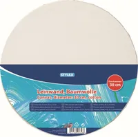 Stylex 28658 Leinwand, rund, Ø 30 cm - weiß - 100 % Baumwolle - 1 Stück
