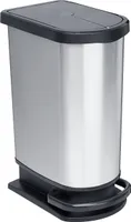 Rotho Abfalleimer 50 L Paso - Treteimer Geruchsdicht für 2 Müllsäcke 2x 25l - Abfallbehälter 44 x 29 x 67 cm - Mülleimer mit Softclose - Tretabfalleimer