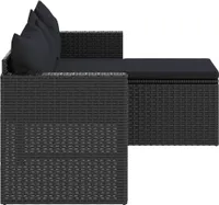 vidaXL Garten-Lounge-Set Schwarz Poly Rattan