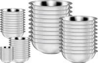 50tlg. Schüsselset Edelstahl: Schüsselgrößen 16,20,22,24,28cm / Füllmengen: 500,1000,1400,1500,2500ml / 10x Schüsseln 16cm, 10x Schüsseln 20cm, 10x Schüsseln 22cm, 10x Schüsseln 24cm, 10x Schüsseln 28cm