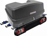 Race 3 Kupplungsträger Fahrradträger 3 Räder klappbar + Nekkar Gepäckbox 300 Liter schwarz