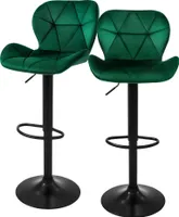 ML-Design 2er Set Barhocker Tresenhocker 360° drehbar, Gepolsterter Barstuhl mit Rückenlehne und Fußstütze, 59-79 cm