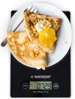 Waga cyfrowa WESSPER Czarna Profesjonalna waga elektroniczna, waga kuchenna z wyświetlaczem LCD - niesamowita precyzja do 1g