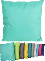 Outdoor Lounge Kissen 45x45cm Dekokissen Inkl. Füllung Wasserfest Sitzkissen Garten Stuhl Lotus Effekt , Farbe:Aqua