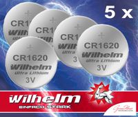 5 x CR1620 WILHELM Lithium Knopfzelle 3V 70mAh ø16x2,0mm Batterie DL1620, 6620