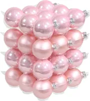 36 Christbaumkugeln Glas Weihnachtskugel Kugel 57mm 5,7cm Baumschmuck Weihnachten, Farbe:rosa