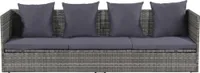 vidaXL Sofa ogrodowa rozkładana 200x60 cm z polirattanu, szara