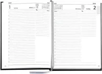 Buchkalender A5 1 Tag/Seite Balacron schwarz 2025