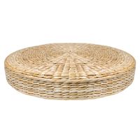 QUVIO Strohkissen - Yogakissen - Deko-Kissen - Meditationskissen - Dekoration - Durchmesser 40 cm