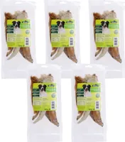 Dehner Lieblinge Hundesnack, Leckerli 100 % natürlich, Kausnack für ernährungssensible Hunde, Kaninchenohren mit Fell, 5 x 100 g (500 g)