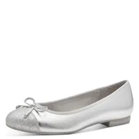 MARCO TOZZI Damen Ballerina by GMK Schleife runde Form 2-82100-42, Größe:39 EU, Farbe:Silber