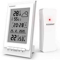 Elektronische Wetterstation Thermometer Kalender Barometer Uhr, Innen und Außen, 3 Senderkanäle, Touchscreen