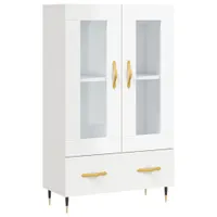 Highboard biały wysoki połysk 69,5x31x115 cm materiał drewnopochodny
