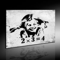 Doart Bilder 100x70x2 cm  Banksy Pippi Langstrumpf Graffiti Street Art Leinwandbilder XXL - 1 Teilige Wandbilder Kunstdrucke