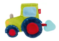 SIGIKID 42301 Aktiv-Knistertuch Traktor PlayQ Mädchen und Jungen Babyspielzeug empfohlen ab Geburt grün/blau
