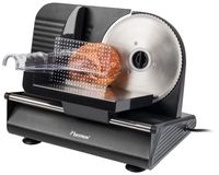 Bestron Allesschneider, Brotschneidemaschine mit von Schnittstärke 0-15 mm, 2 Geschwindigkeiten, 150 Watt, Farbe: Schwarz